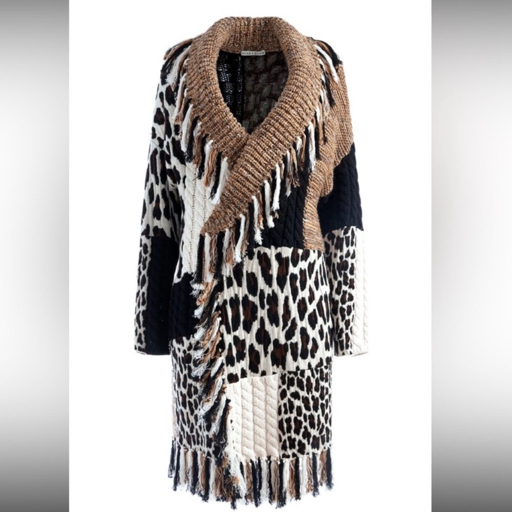 Alice And Olivia Gricelda Patchwork Cardigan Swea… - image 2